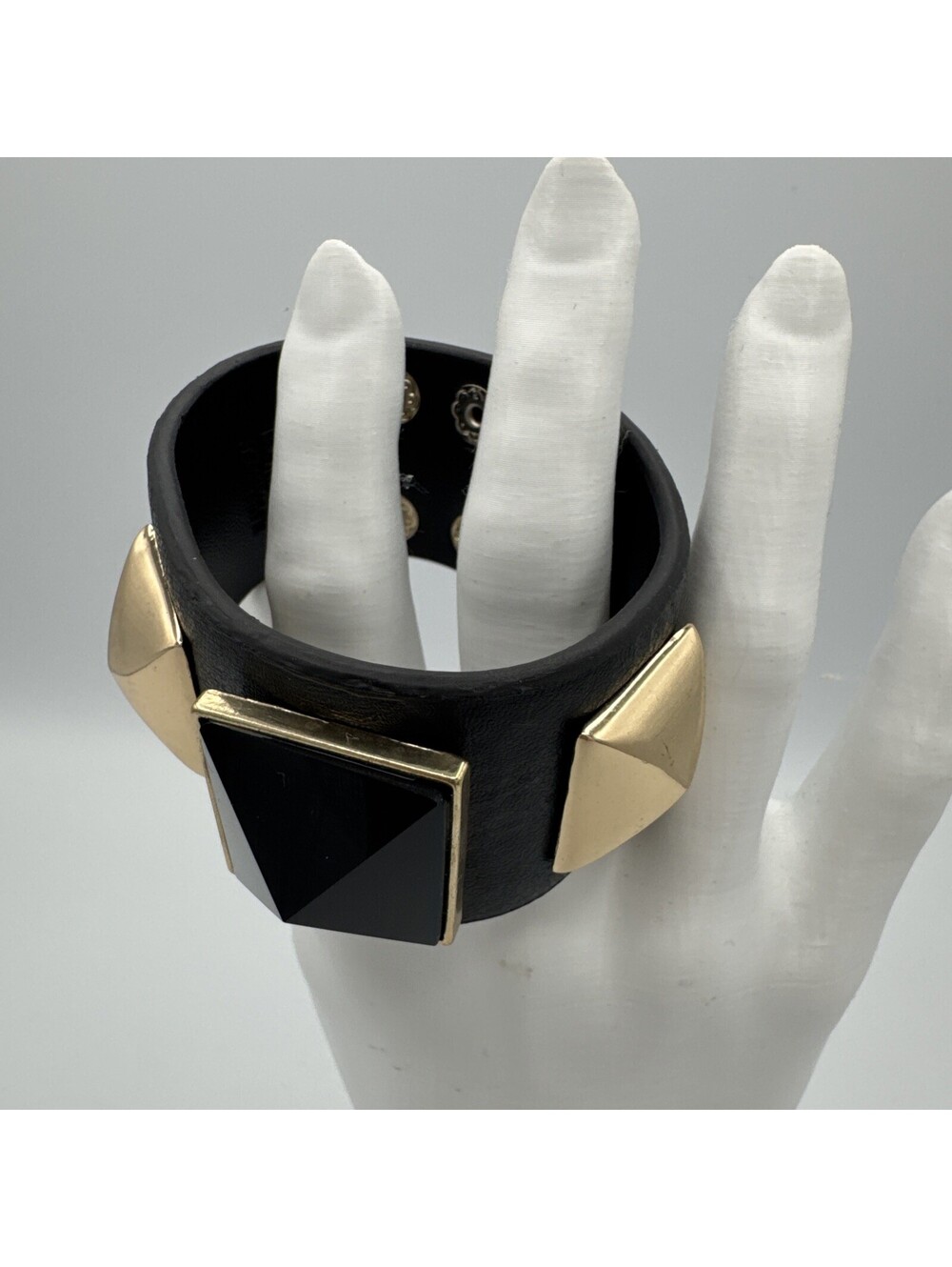 Moto Cuff Bracelet Celebrity Look Fashion Spike Runway Goth City Chic Chunky NEW